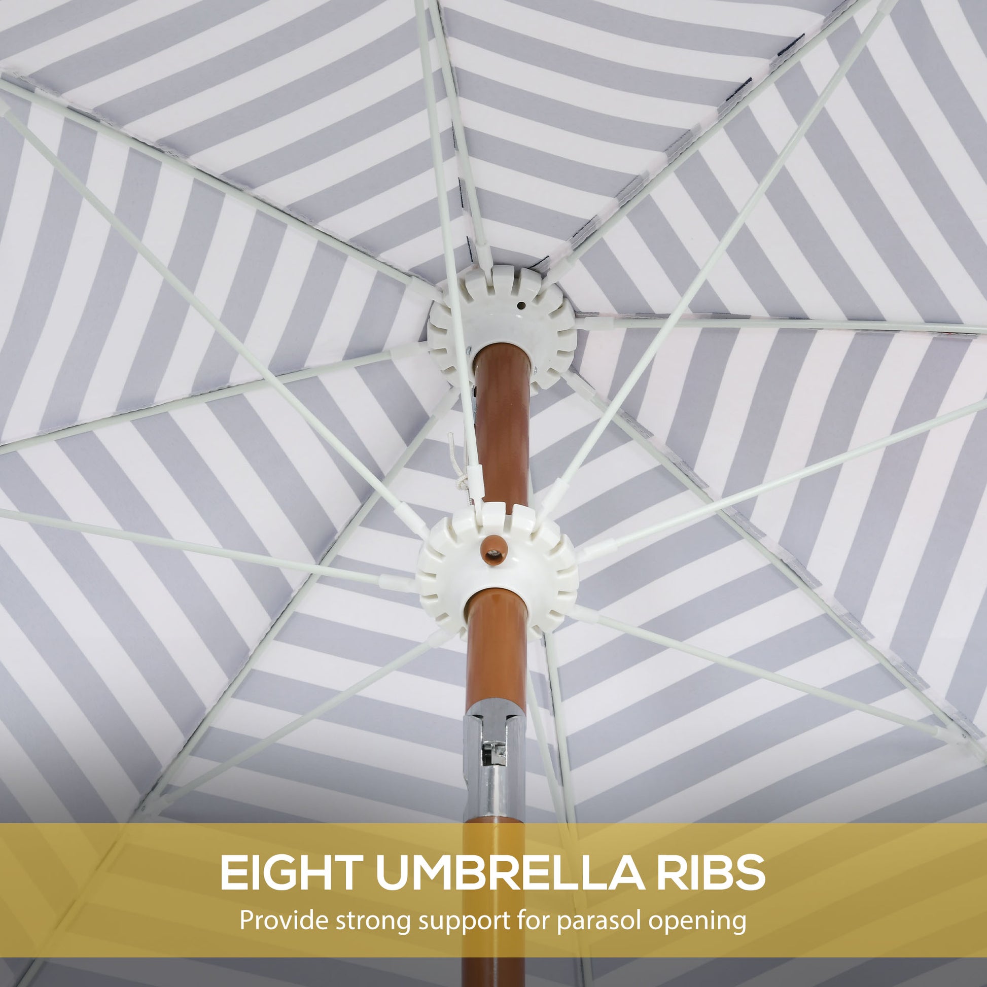 Outsunny 7 X 7 Ft Outdoor Patio Umbrella With Tilt, Vent, Market Table