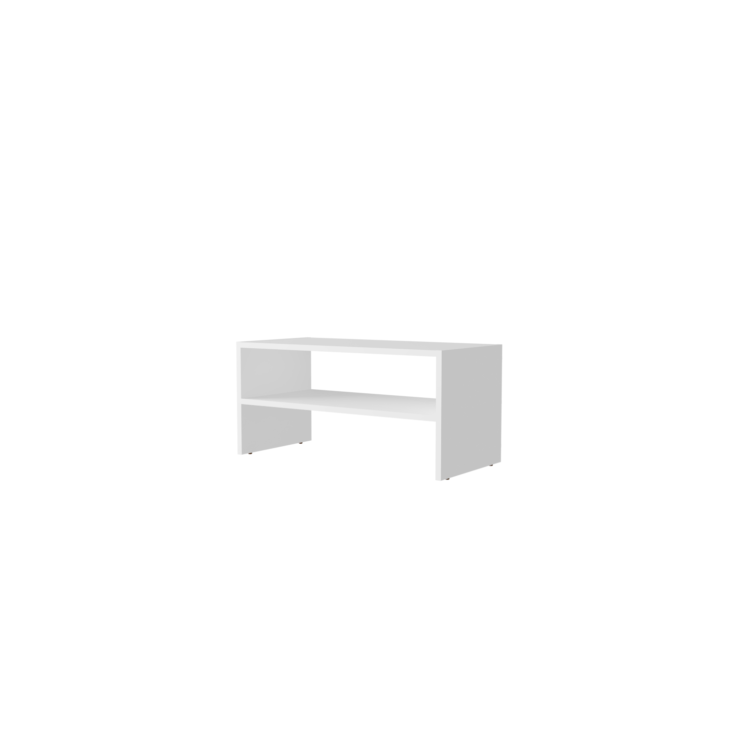 Norris Shoe Rack In Melamine With 2 Shelves,White White Bedroom Modern Particle Board Melamine