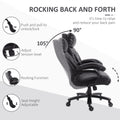 Vinsetto Heavy Duty Pu Leather Office Chair Hold Up To 400Lb, Black Black Pu Leather