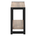 Accent Table, Side, End, Narrow, Small, 2 Tier, Living Room, Bedroom, Brown Laminate, Black Metal, Contemporary, Modern Taupe Particle Board