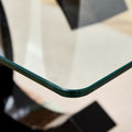 Table And Chair Set, Large Modern Minimalist Rectangular Glass Dining Table Suitable For 6 8 People, Equipped With 0.39 