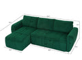 Convertible Sectional Sofa Couch, Modern Fabric 3 Seater L Shaped Couch For Living Room, Apartment, Office, Small Space Dark Green Corduroy 5 Seat