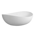 Luxury Handcrafted Stone Resin Freestanding Soaking Bathtub With Overflow In Matte White, Cupc Certified 24S05 63Mw Matte White Bathroom Freestanding Tubs Soaking Center Solid Surface