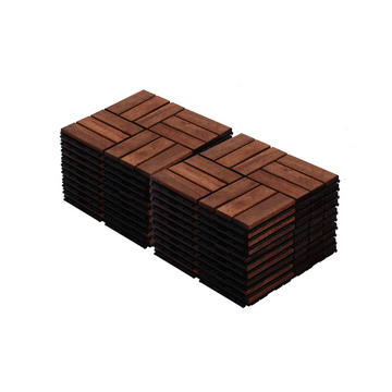 Acacia Wood Interlocking Deck Tiles Checker Pattern, 20 Pcs 12" X 12" Square Acacia Hardwood Outdoor Flooring For Patio, Bancony, Pool Side,.. Brown Garden & Outdoor American Design,American Traditional,Antique Acacia Wood