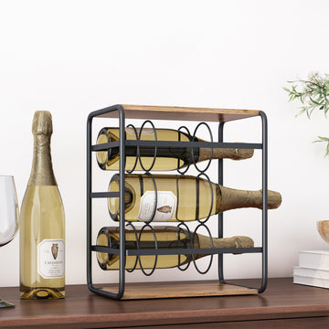 WINE RACK black+natural-waterproof fabric