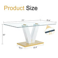 Large Modern Minimalist Rectangular Glass Dining Table For 4 8 People With 0.39