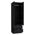 Armoire Marlton, Bedroom, Black Black Particle Board Engineered Wood