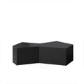 Irregular Pentagon Nesting Coffee Table Set, Geometric Coffee Table Set, Side Table Set, Cocktail Table Set, Center Table Set For Living Room, Bedroom, Black Set Of 2 Pieces Black Mdf