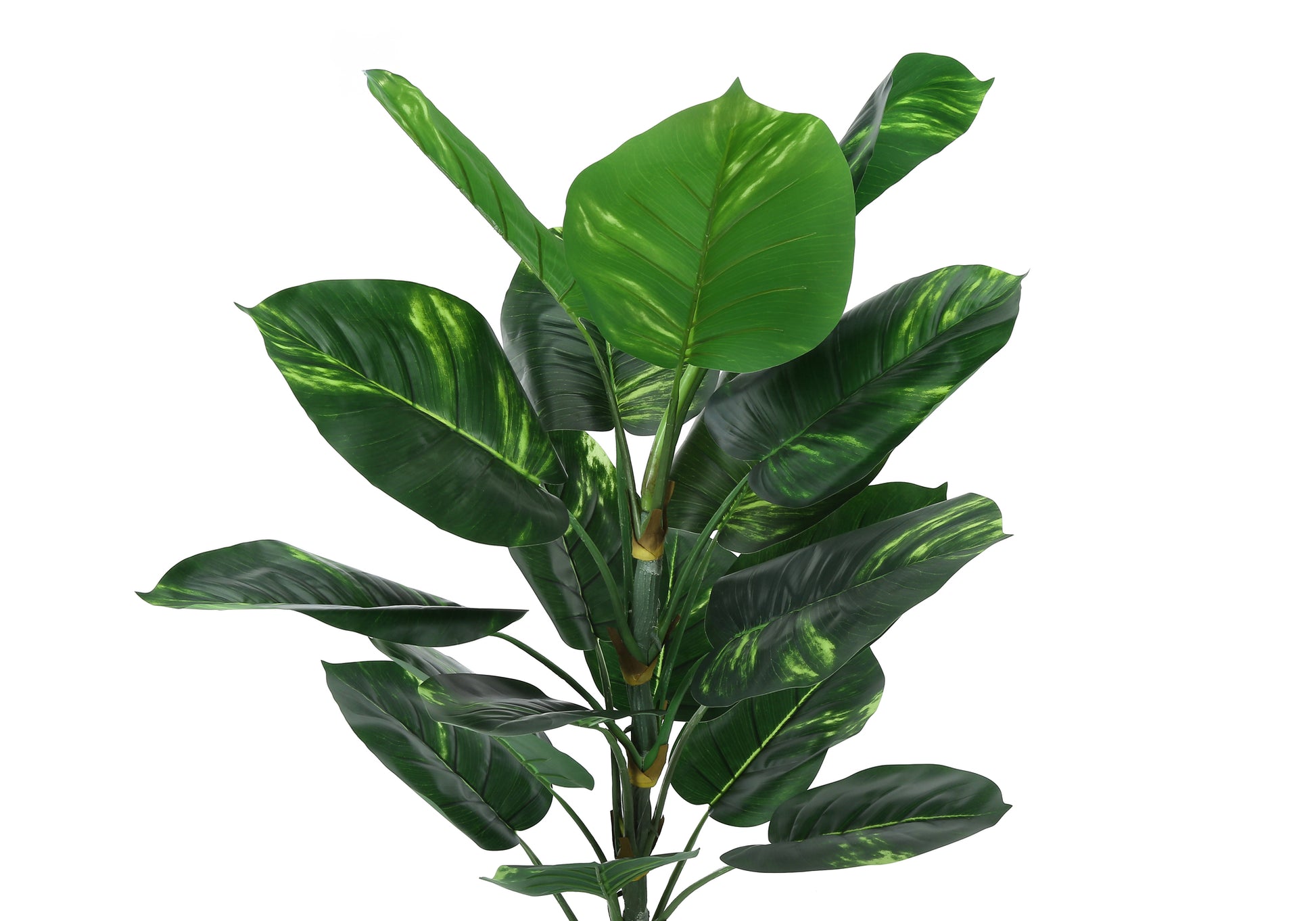 Artificial Plant, 54" Tall, Dieffenbachia Tree, Indoor, Faux, Fake, Floor, Greenery, Potted, Real Touch, Decorative, Green Leaves, Black Pot Green Foam Plastic