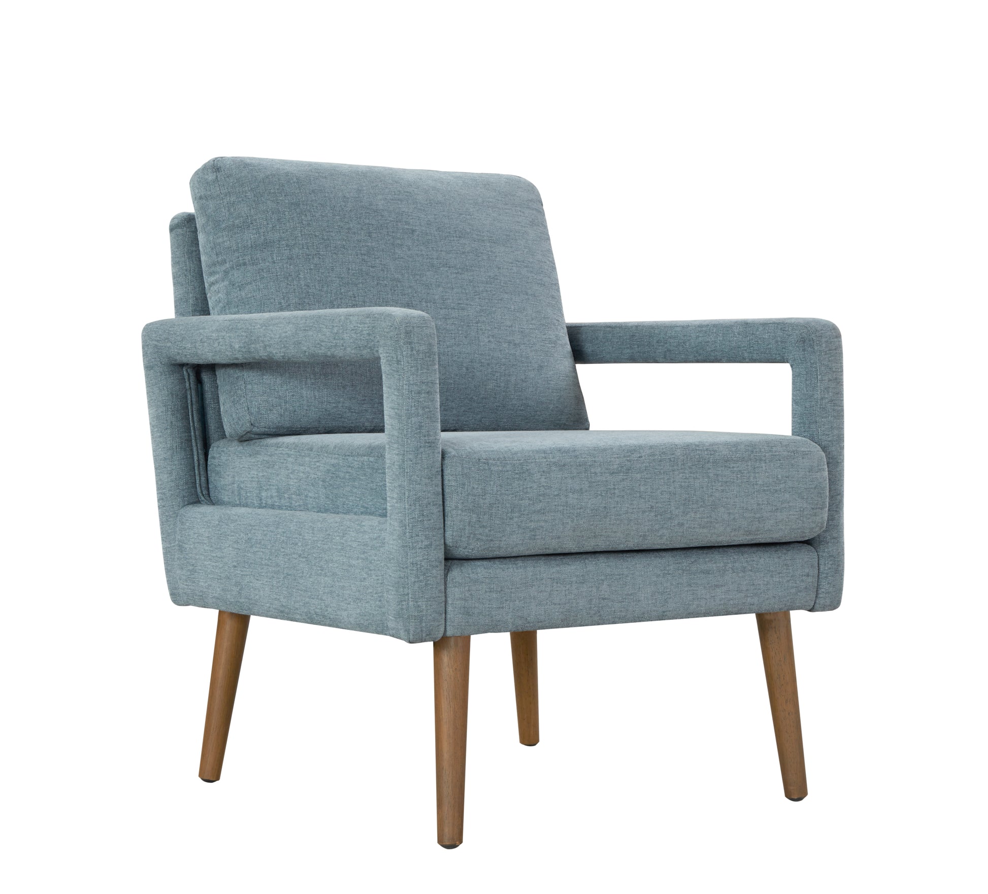 Mid Century Armchair2Pcs, Accent Chair With Wood Legs & Soft Cushion For Living Room, Bedroom, Home Office, Study, Dim Grey Grey Foam Wood Fabric