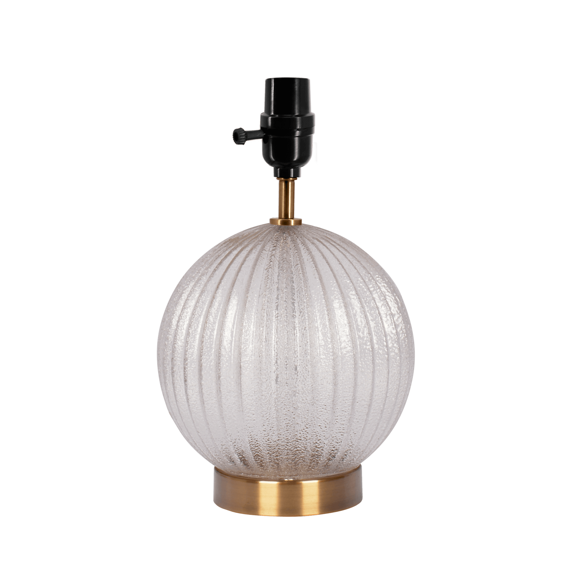 Serenity Round Ribbed Glass Lamp Base Clear Table Lamp Large Linen Shade Clear,Gold,Natural Table&Floor Lamps Brass,Glass,Linen