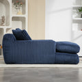 Coolmore Corduroy Lazy Sofa With 3 Back Pillows,Comfy Sofa Deep Seat Couch For Living Room,Club Navy Navy Primary Living Space Foam Corduroy 1 Seat