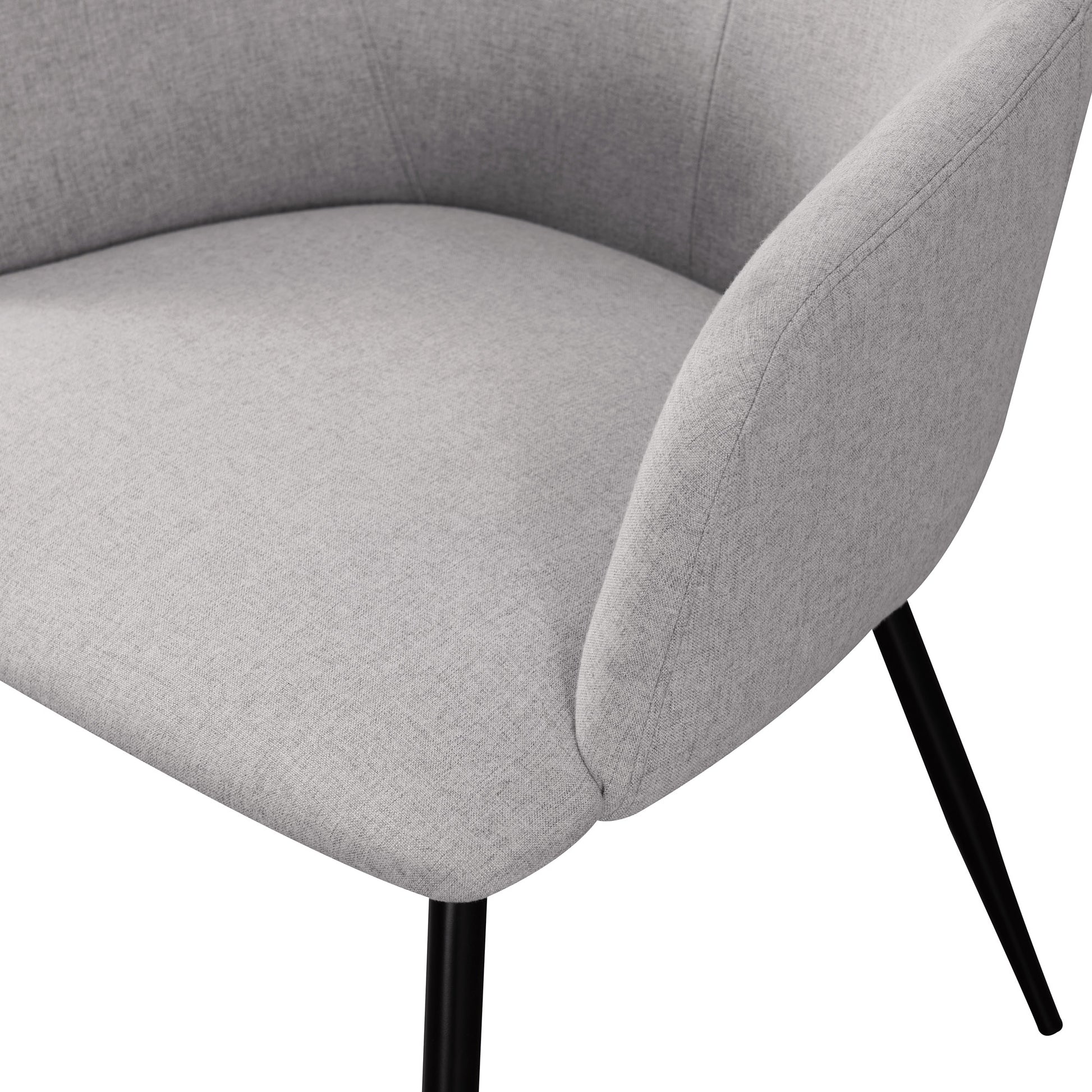 Contemporary Upholstered Woven Fabric Dining Chairs Fog Grey Fog Polyester Polyester