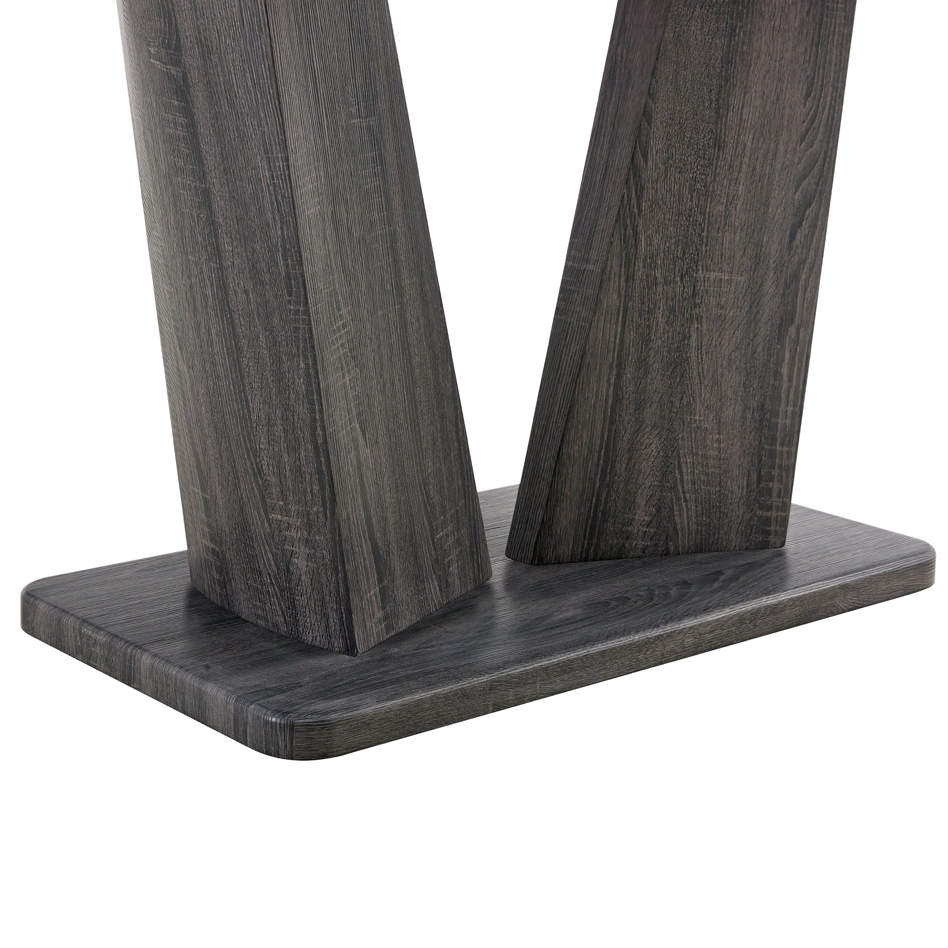 Dining Table Set For 6, 7 Piece Kitchen Table Chairs Set, 1.8" Thickness Tabletop And V Shaped Table Legs, Modern Dining Room Set With 63 Inch Dinner Table And 6 Upholstered Chairs For Dining Room Metal Gray Dining Room Classic,Mid Century Modern,Modern