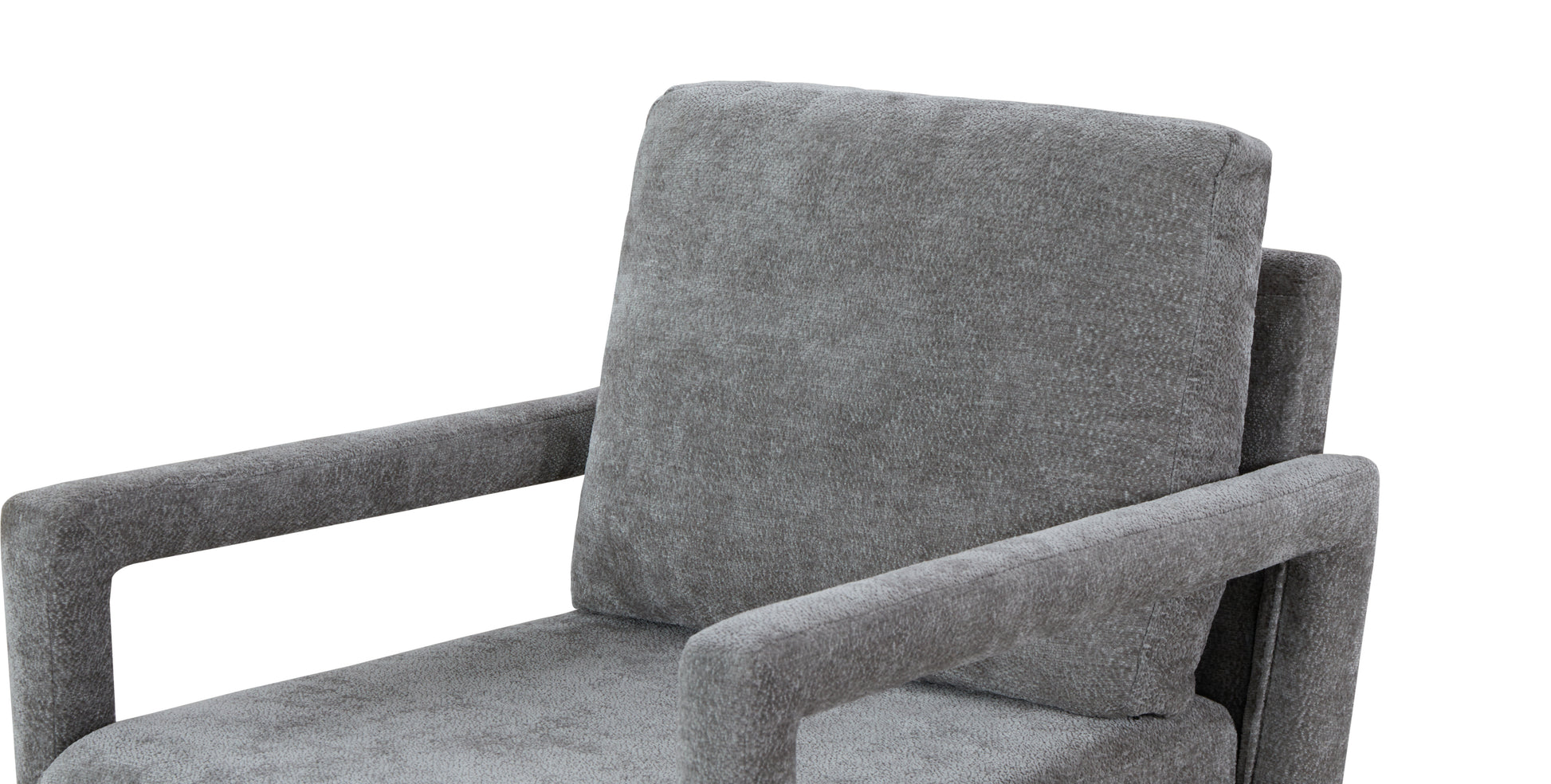 Mid Century Armchairaccent Chair With Chenille Armrest & Soft Cushion For Living Room, Bedroom, Home Office, Study, Grey Gray Light Brown Primary Living Space American Design,Modern Birch Foam Wood Fabric