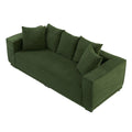 88.97'' Mid Century Modern Upholstered Sofa With 5 Matching Toss Pillows, Including Bottom Frame,Comfy Couches For Living Room, Bedroom, Apartment And Office.Green. Green Corduroy 3 Seat
