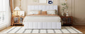 Queen Size Upholstered Platform Bed With A Hydraulic Storage System White Old Sku: Lp000211Aak White Upholstered