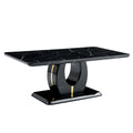 Modern Minimalist And Luxurious Black Patterned Coffee Table, Dining Table, Game Table And Work Desk For Dining Room, Living Room, Terrace And Kitchen. 47 