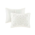 3 Piece Tufted Cotton Chenille Da Comforter Set Off White Full Queen Full Off White Cotton