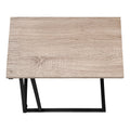 Accent Table, C Shaped, End, Side, Snack, Living Room, Bedroom, Brown Laminate, Black Metal, Contemporary, Modern Taupe Mdf