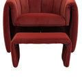 Coolmore Accent Chair With Ottoman, Mid Century Modern Barrel Chair Upholstered Club Tub Round Arms Chair For Living Room Bedroom Office Wine Red Velvet Wine Red Foam Velvet