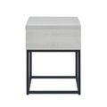 Celestial Contemporary Storage End Table, White White Wood Metal