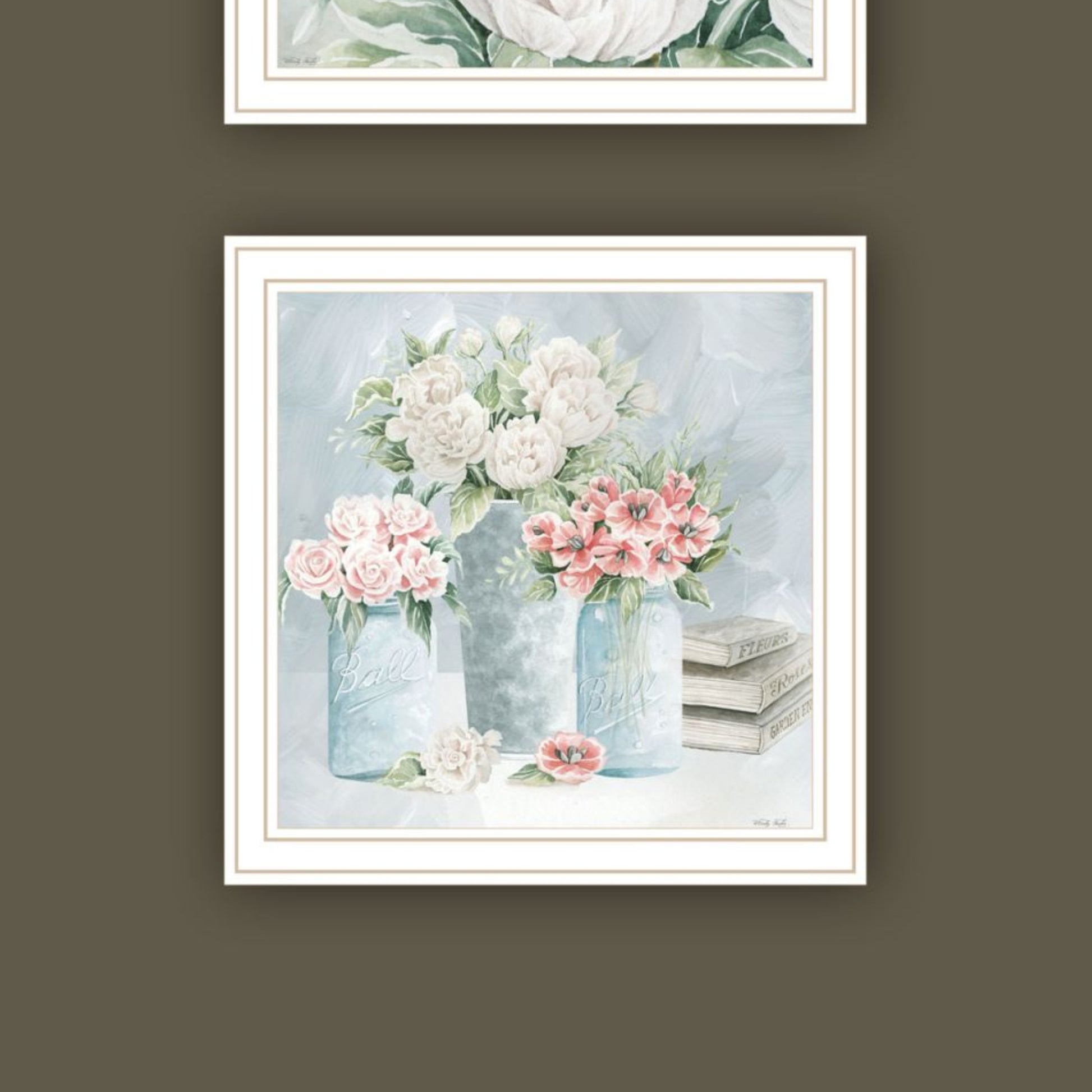 "Peaceful Pastel Peonies" Framed Wall Art For Living Room, Wall Art Print For Home Decor, Bedroom Wall Art By Cindy Jacobs Multicolor Wood Paper