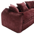 Modular Sectional Sofa, U Shaped Couch With Sofa For Five & Pillows, Modern Minimalist Chenille Fabric Large Comfy Cloud Sofas, Living Room Furniture Sets Wine Red Chenille 5 Seat