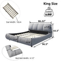 King Size Luxury Upholstered Platform Bed With Oversized Padded Backrest And Solid Wood Frame,Suitable For Multiple Heights Of Mattresses,Grey Old Sku:W1885S00007 Box Spring Not Required King Grey Wood Pine Solid Wood