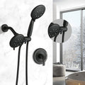 Matte Black Rain Shower System With 4.5