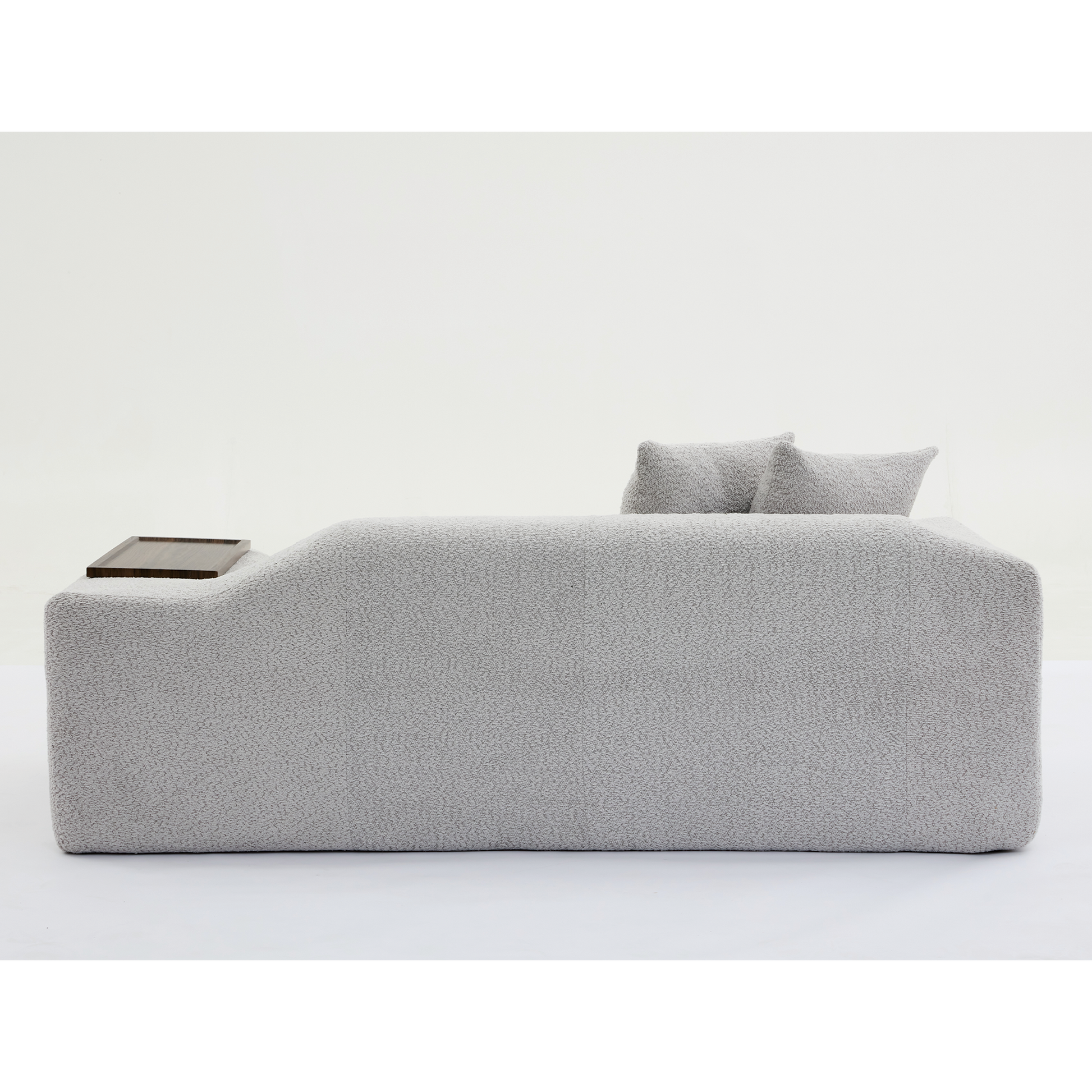 Arrived 2 Piece Boucle Cloud Sofa Set, Upholstered Sofa Set, Modern 3 Seater And 2 Seater Sofa With Mdf End Table For Living Room ,Apartment,3 2 Couch,Boucle, Light Gray Light Gray Polyester Primary Living Space Soft Tight Back Modern Square Arms Foam