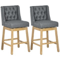 Homcom Bar Height Bar Stools Set Of 2, 180 Degree Swivel Barstools, 30