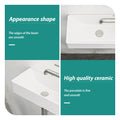 17.3X8.69 Inch White Ceramic Rectangle Wall Mount Bathroom Sink With Single Faucet Hole White Ceramic