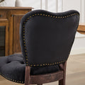 French Vintage Tufted Upholstered Fabric Dining Chair,Set Of 2,Black,Sw1869Bk Black Dining Room American Design Dining Chairs Rubberwood Set Of 2 Foam Velvet