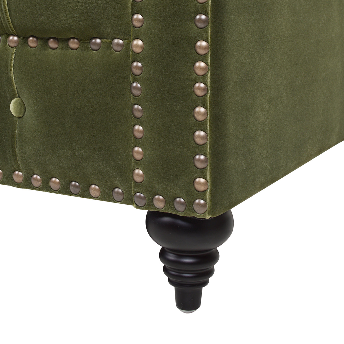 Alto 88" Tufted Chesterfield Sofa, Olive Green Performance Velvet Green Foam Velvet 3 Seat
