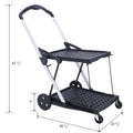 Collapsible Utility Cart Multi Use Functional Collapsible Shopping Carts 2 Tier Collapsible Shopping Cart With Baskets Carrito Para Supermercado Con Ruedas Black Aluminium