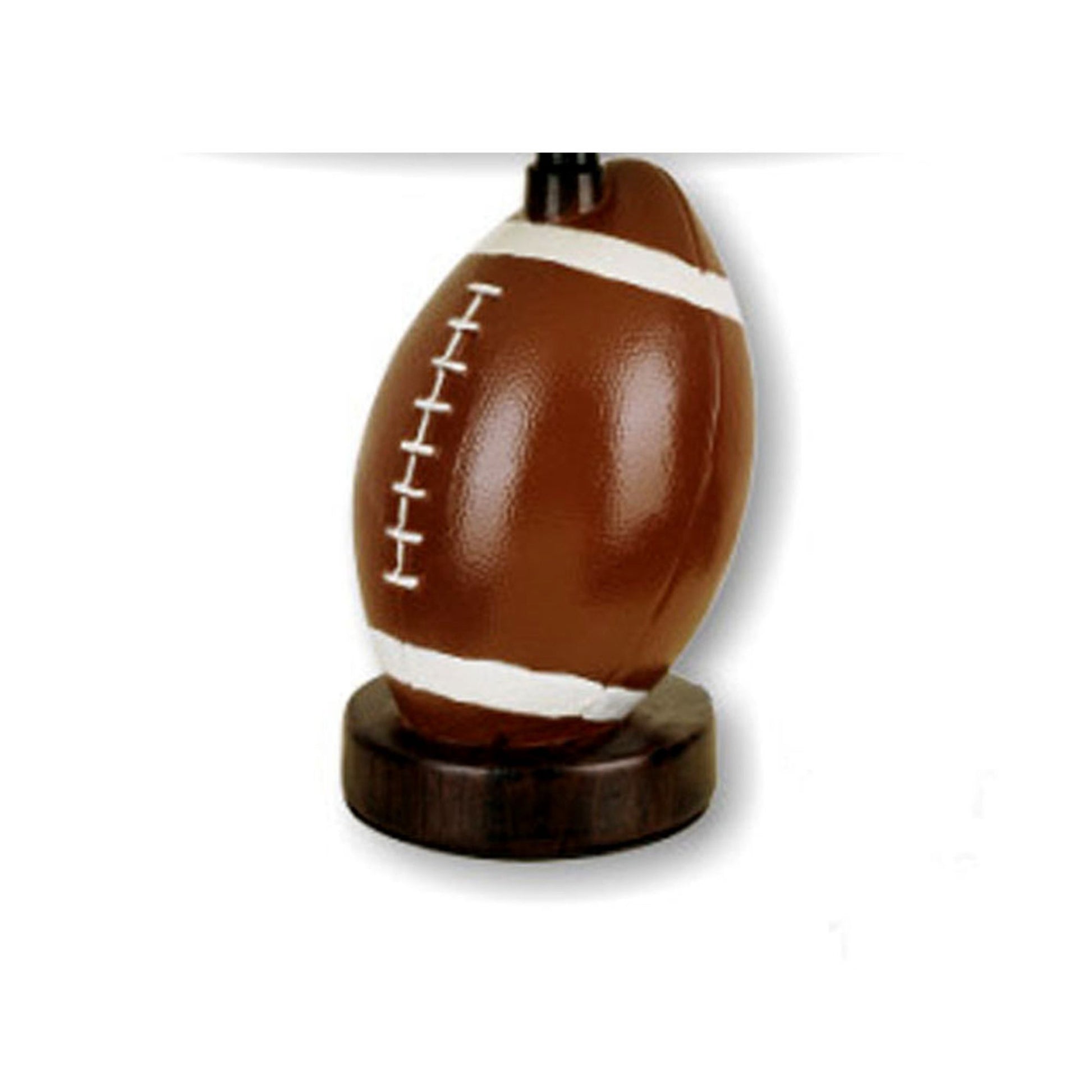 13.5" Tall Ceramic Table Lamp, Football Shaped, Linen Shade Multicolor Ceramic