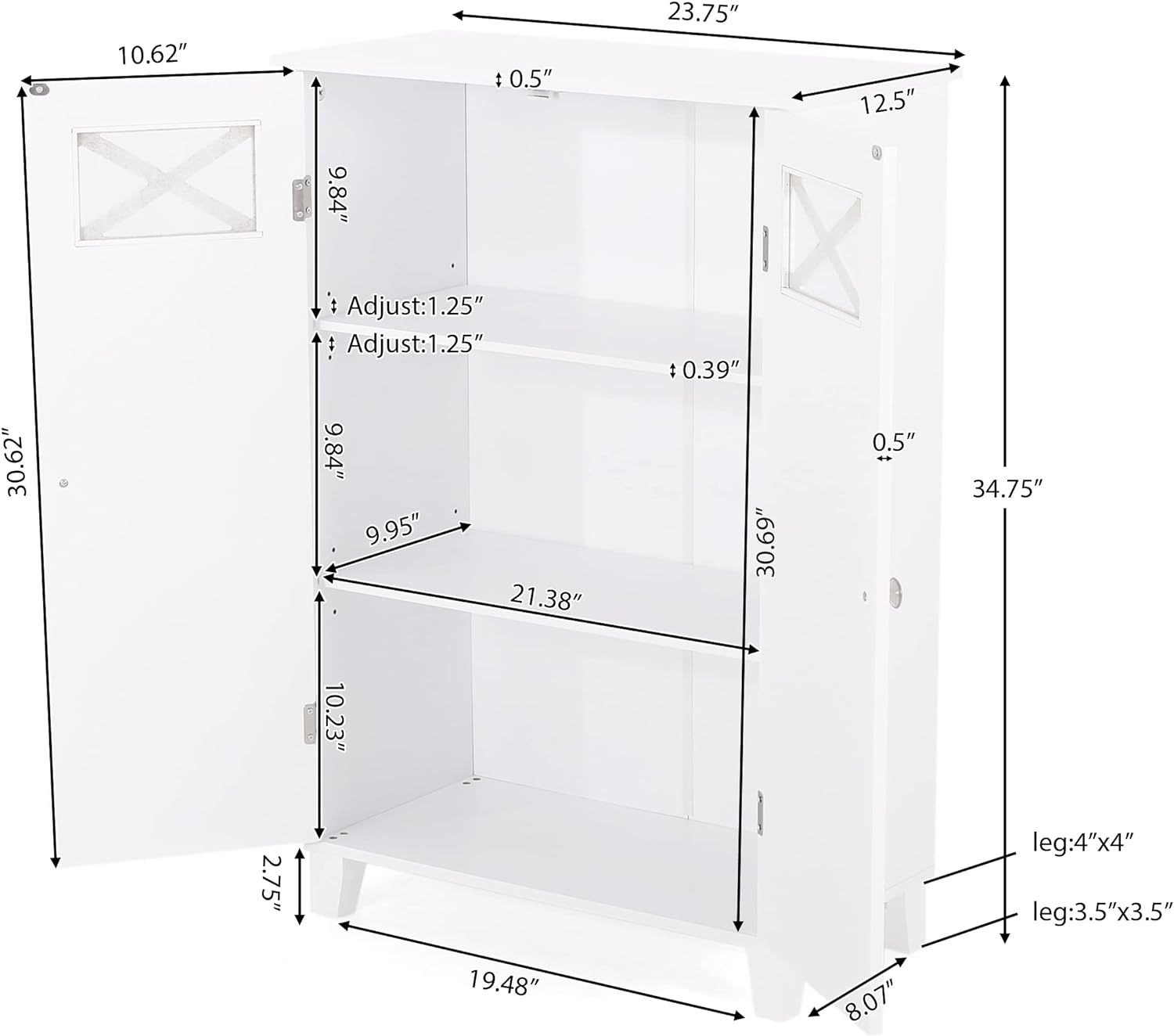 Bathroom Cabinet - White Mdf