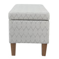 Geometric Patterned Fabric Upholstered Wooden Bench With Hinged Storage, Large, Gray And Brown Grey Brown Wood