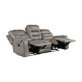 Grayish Brown Modern Reclining Sofa Set 2Pc Sofa Loveseat Plush Seating, Polished Microfiber Upholstery Solid Wood Frame Living Room Furniture Brown Gray Microfiber Wood Primary Living Space Modern Plywood,Solid Wood 5 Seat