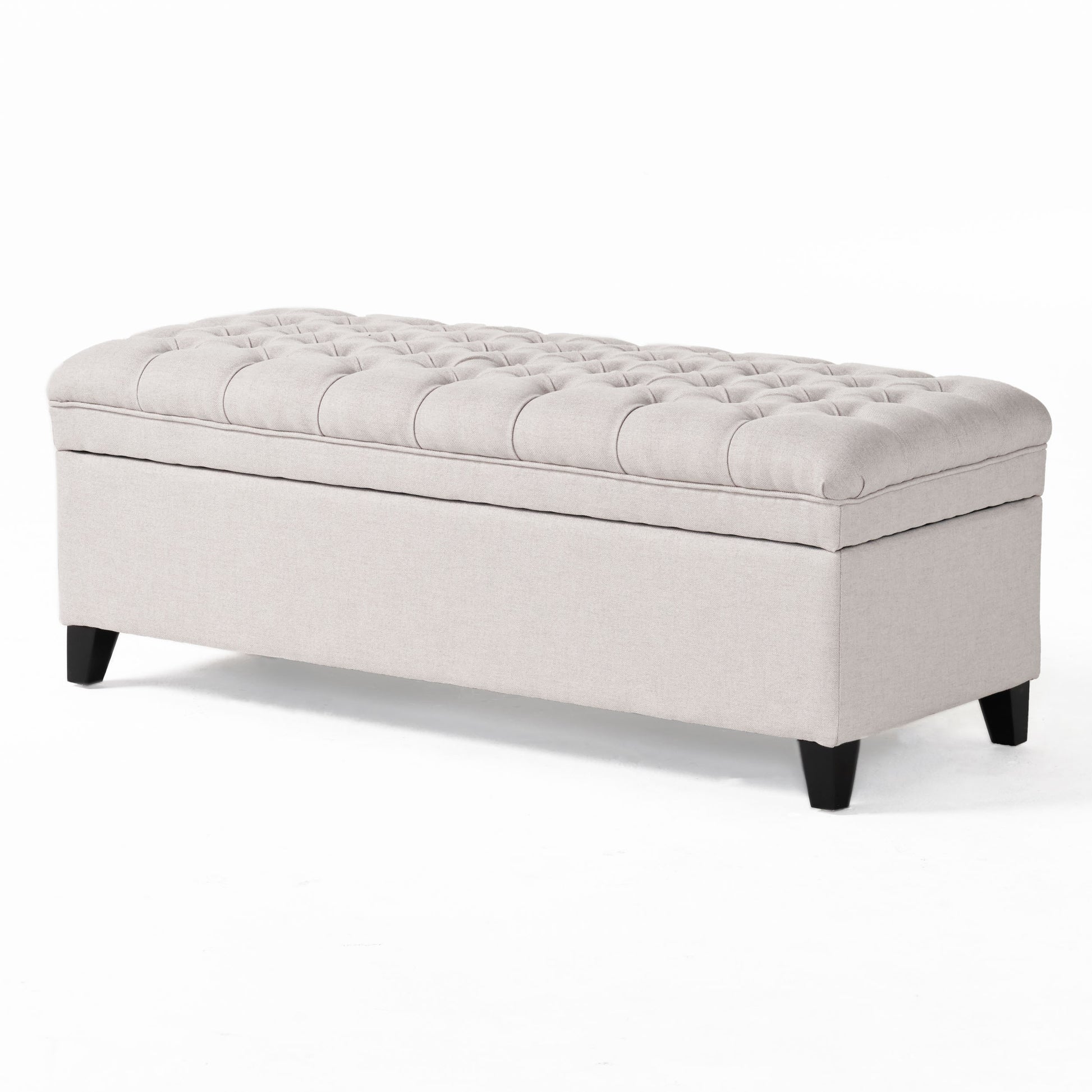 Juliana Storage Ottoman Light Grey Fabric