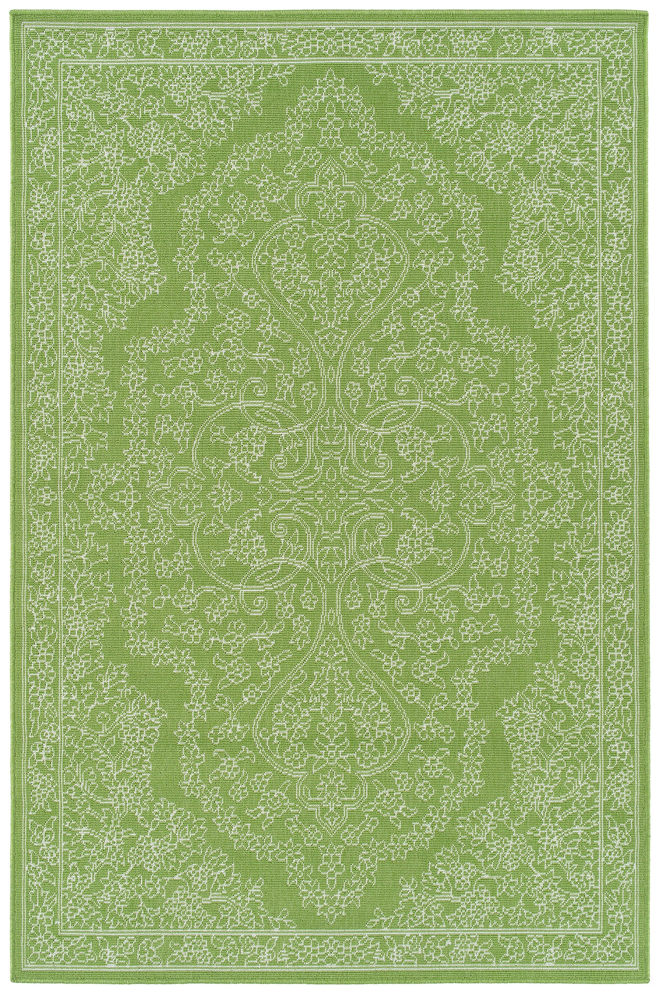 Transitional,Textured Loop Pile 5' X 7'6" Rectangle Area Rug Lime Green Polypropylene