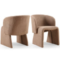 Modern Accent Chair Brown Single Sofa Chair,Upholstered Side Chair Teddy Comfy Chair For Dining Room Bedroom Living Room Reception Brown 2Pc Brown Primary Living Space Modern Set Of 2 Foam Teddy