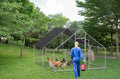 Large Metal Chicken Coop, Walk In Chicken Coop, Galvanized Wire Poultry Chicken Coop, Rabbit Duck Coop With Waterproof And Uv Protection Cover For Outdoor, Backyard And Farm. 9.8' W X 13.1' L X 6.6'