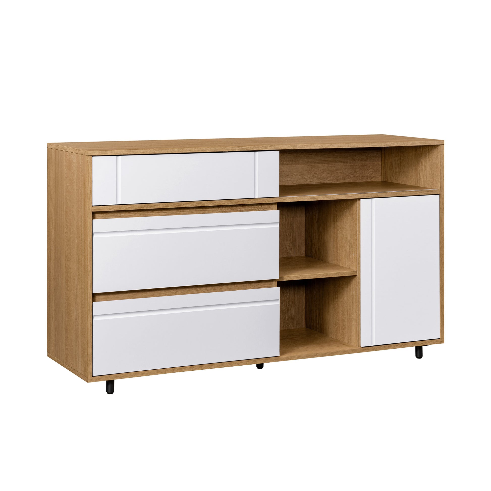 Contemporary Detailed Door Sideboard With Open