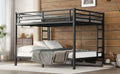 Metal Queen Over Queen Bunk Bed For Teens And Adults,Space Saving Noise Reduced No Box Spring Needed, Black Box Spring Not Required Queen Black Metal