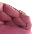 Luxury Handmade Accent Chair With Gold Legs, Modern Velvet Armchair For Living Room And Bedroom Pink Foam Velvet