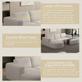 104.32*70.86 Modular Sectional Sofa Sleeper Couch, Sectional Sofa With Chaise And Ottoman, Convertible U Shaped Modular Sofa Set. Compressed Sponge, White. Combo A B C 2D White Primary Living Space Soft Minimalist,Modern Foam Spring 6 Seat