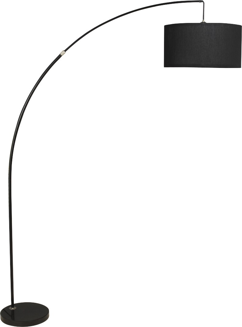 78" Black Arch Floor Lamp With Kd Shade W Double Box 1Pc Ctn 2.15 26.84 Black Metal