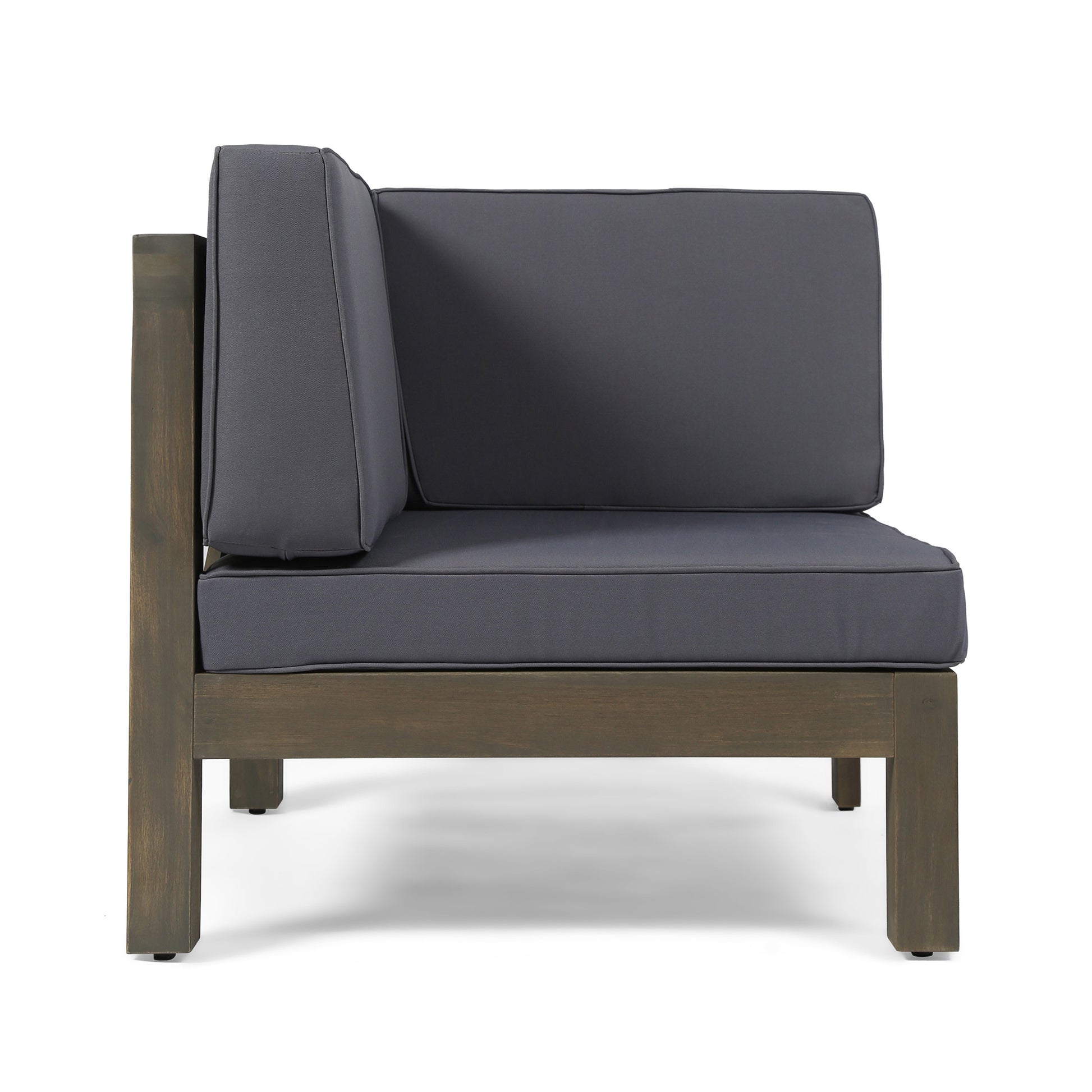 Brava X Back Left Corner Bench, Dark Grey Dark Grey Acacia Wood